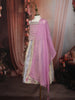 Lavender Beads and Mirror Embroidered Design Tissue Silk Kids Lehenga With Dupatta