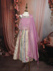 Lavender Beads and Mirror Embroidered Design Tissue Silk Kids Lehenga With Dupatta