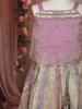 Lavender Beads and Mirror Embroidered Design Tissue Silk Kids Lehenga With Dupatta