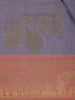Lavender Blue Floral Designed Semi Tussar Saree