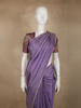 Lavender Butta Woven Design Soft Tissue Saree with Scalloped Border