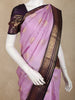 Lavender Butta Woven Kanchipuram Silk Saree With Zari Border
