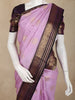 Lavender Butta Woven Kanchipuram Silk Saree With Zari Border