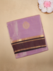 Lavender Butta Woven Tissue Saree with Contrast Maroon Zari Border