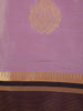 Lavender Butta Woven Tissue Saree with Contrast Maroon Zari Border