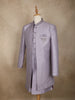 Lavender Diamond Woven Design Jacquard Sherwani Suit with Brooch