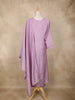 Lavender Floral Appliqué Embroidered Cotton Salwar Suit with Scallop Lace