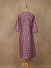 Lavender Floral Design Cotton Kurti - Diadem