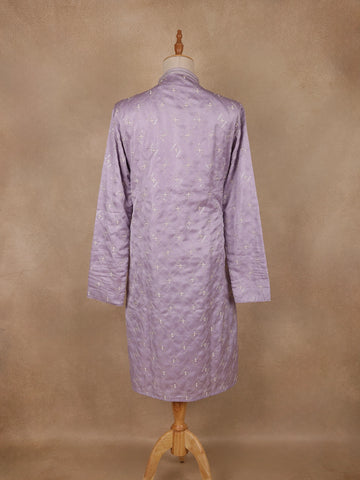 Lavender Floral Designed Cotton Kurta Set - Diadem