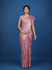Lavender Floral Designed Semi Tissue Saree