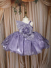 Lavender Floral Embellished Design Satin Party Frock