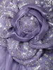 Lavender Floral Embellished Design Satin Party Frock