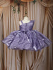Lavender Floral Embellished Design Satin Party Frock
