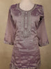 Lavender Floral Embellished Design Silk Palazzo Suit with Contrast Dupatta