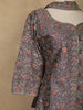 Lavender Floral Embroidered Tussar Palazzo Suit