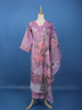 Lavender Floral Embroidered Cotton Salwar Suit - Diadem