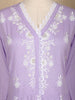 Lavender Floral Embroidered Cotton Salwar Suit