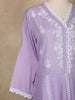 Lavender Floral Embroidered Cotton Salwar Suit