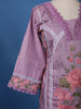 Lavender Floral Embroidered Cotton Salwar Suit - Diadem