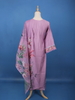 Lavender Floral Embroidered Cotton Salwar Suit - Diadem