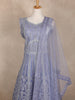 Lavender Floral Embroidered Design Net Gown