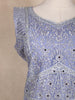 Lavender Floral Embroidered Design Net Gown