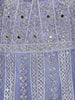 Lavender Floral Embroidered Design Net Gown