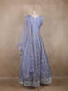 Lavender Floral Embroidered Design Net Gown