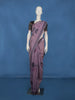 Lavender Floral Embroidered Design Pure Cotton Saree
