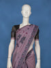 Lavender Floral Embroidered Design Pure Cotton Saree