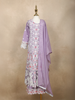 Lavender Floral Embroidered Kids Georgette Palazzo Suit with Dupatta