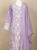 Lavender Floral Embroidered Kids Georgette Palazzo Suit with Dupatta