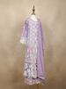 Lavender Floral Embroidered Kids Georgette Palazzo Suit with Dupatta