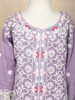 Lavender Floral Embroidered Kids Georgette Palazzo Suit with Dupatta