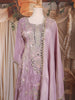Lavender Floral Embroidered Organza Palazzo Suit