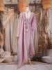 Lavender Floral Embroidered Organza Palazzo Suit