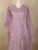 Lavender Floral Embroidered Tissue Cotton Straight Cut Salwar Suit with Dupatta