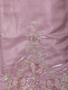Lavender Floral Embroidered Tissue Cotton Straight Cut Salwar Suit with Dupatta