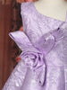 Lavender Floral Jacquard Design Net Party Wear Kids Frock