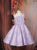 Lavender Floral Jacquard Design Net Party Wear Kids Frock