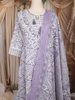 Lavender Floral Mirror Embroidered Cotton Salwar Suit with Dupatta