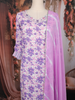 Lavender Floral Printed Cotton Salwar Suit with Dupatta