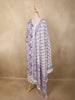 Lavender Floral Printed Design Cotton Straight Cut Salwar Suit with Dupatta