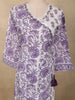 Lavender Floral Printed Design Cotton Straight Cut Salwar Suit with Dupatta