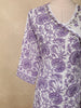 Lavender Floral Printed Design Cotton Straight Cut Salwar Suit with Dupatta