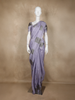 Lavender Floral Printed Tussar Silk Saree