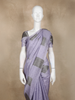 Lavender Floral Printed Tussar Silk Saree
