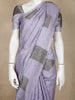Lavender Floral Printed Tussar Silk Saree