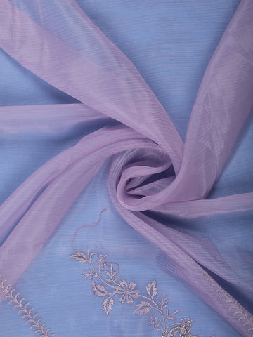 Lavender Floral Sequin Embroidered Organza Saree - Diadem