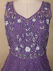 Lavender Floral Sequins Embroidered Lehenga Set with Net Dupatta